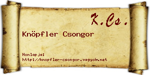 Knöpfler Csongor névjegykártya